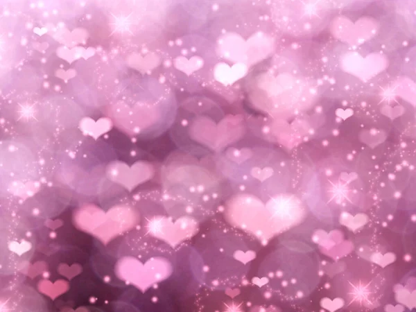 Serca Kochają Walentynki Błyszczące Tło — Zdjęcie stockowe