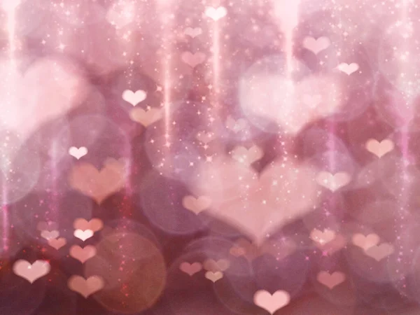 Harten Liefde Valentijnsdag Glanzende Achtergrond — Stockfoto