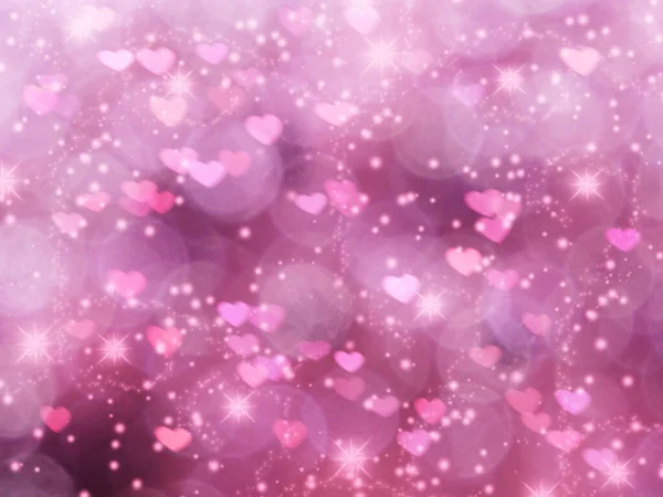 Herzen Lieben Valentinstag Glänzenden Hintergrund lizenzfreie Stockbilder