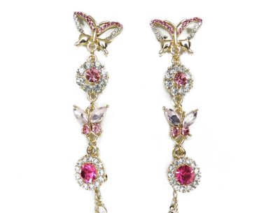 jewelry earrings fashion beads necklace with bright crystals                               