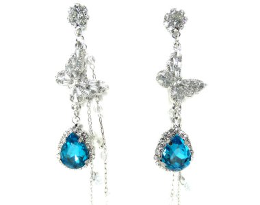 jewelry earrings fashion beads necklace with bright crystals                               