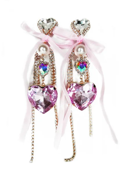 Jewelry Earrings Fashion Beads Necklace Bright Crystals — 스톡 사진