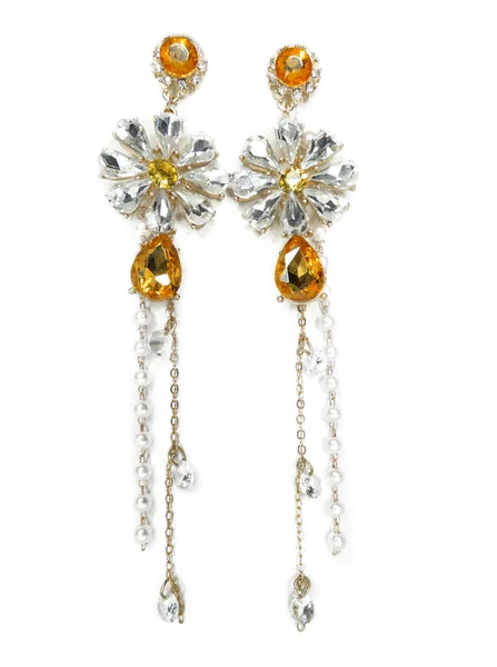 Kolczyki Biżuteria Moda Koraliki Naszyjnik Jasne Kryształy — Zdjęcie stockowe
