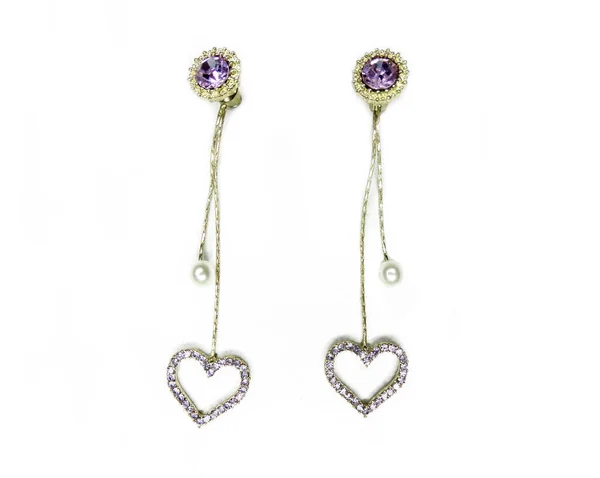 Jewelry Earrings Fashion Beads Necklace Bright Crystals — 스톡 사진