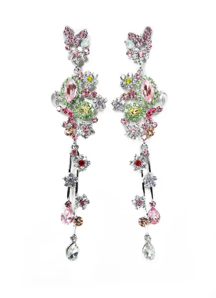 Jewelry Earrings Fashion Beads Necklace Bright Crystals — 图库照片