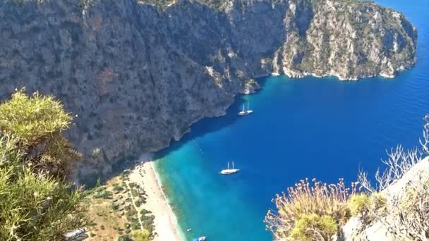 Valle delle farfalle profonda gola fethiye tacchino — Video Stock