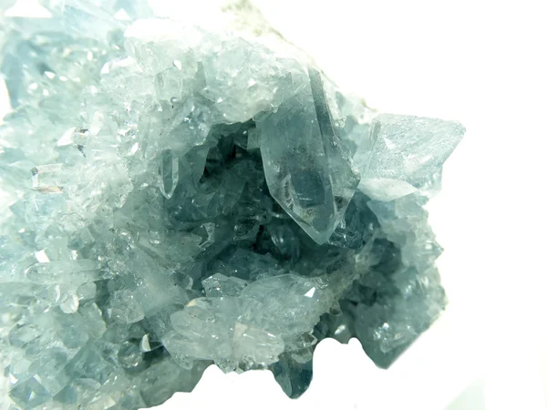 Cristales geológicos de geoda celestita — Foto de Stock