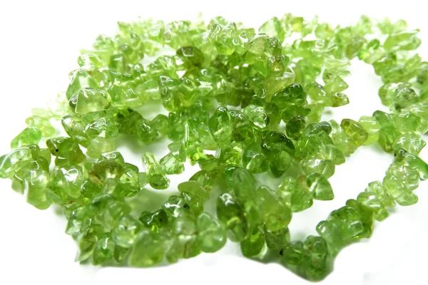 Olivine semiprecious 구슬 목걸이 — 스톡 사진