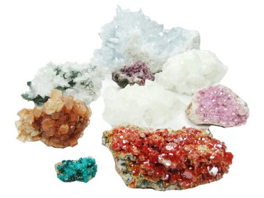 celestite quartz aragonite vanadinite erythrite geological cryst clipart