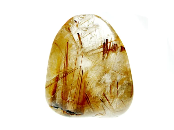 Rutilated quartz geological crystal — Stock Photo, Image