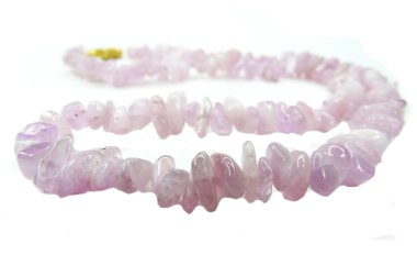 Kunzite değerli taş boncuk kolye takı