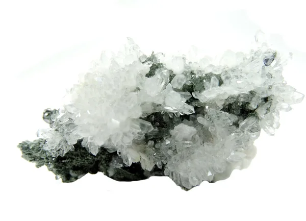 Cristalli geologici di cristallo di rocca — Foto Stock
