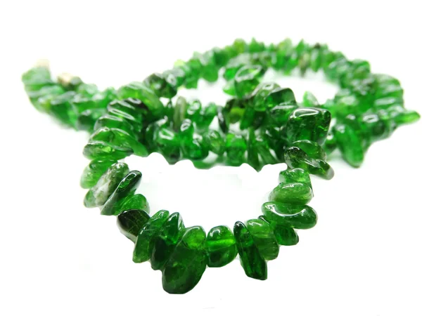 Chrome diopside gemstone beads necklace jewelery — Stock Photo, Image