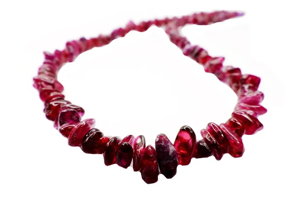 Rubi gema grânulos colar jóias — Fotografia de Stock