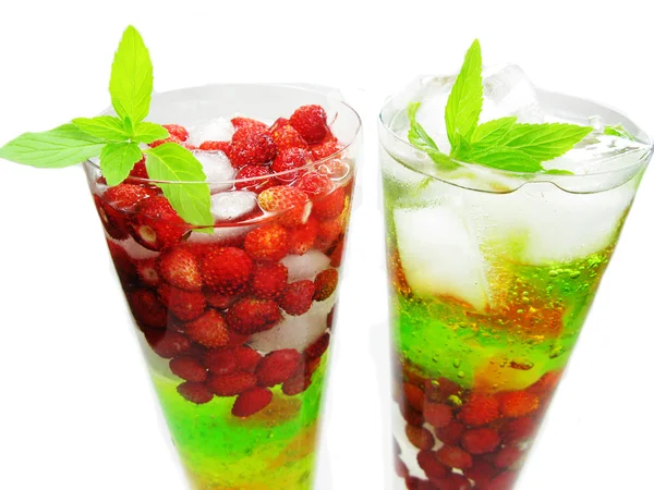 Fruit cocktail smoothie with wild starwberry — Stock Photo, Image