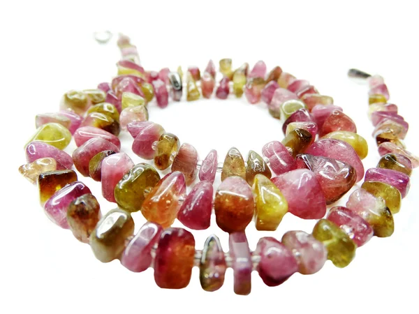 Tourmaline gemstone beads necklace jewelery — Stock Photo, Image