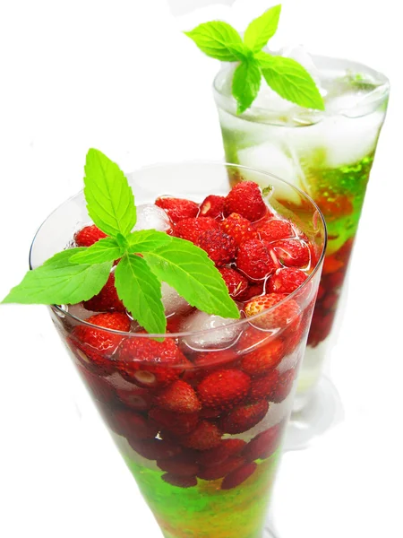 Fruit cocktail smoothie with wild starwberry — Stock Photo, Image