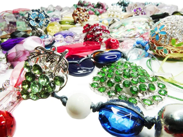 Crystals beads jewellery as fashion background — Stock Photo, Image