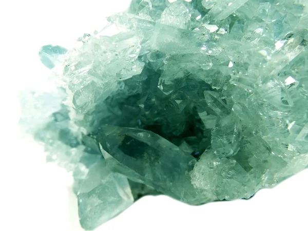 Akvamarin geode geologiska kristaller — Stockfoto