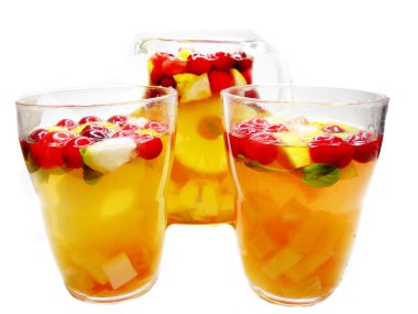 punch cocktail drink with fruit clipart