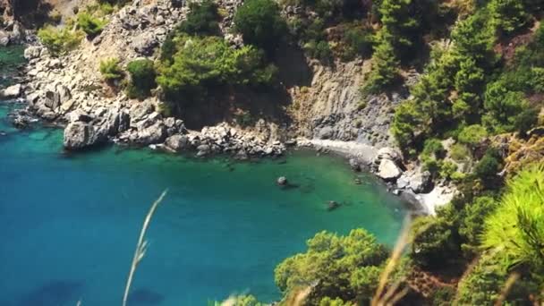 Landschap van de kustlijn van de Middellandse Zee Turkije — Stockvideo