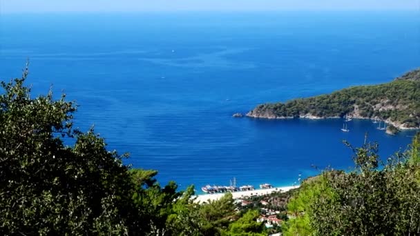 Paisaje costero de pavo marino mediterráneo — Vídeo de stock