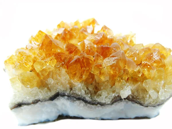 Cristalli geologici di quarzo citrino roccia ctystal — Foto Stock