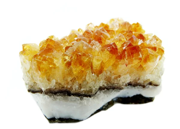 Citrine cristal de roche quartz géode cristaux géologiques — Photo