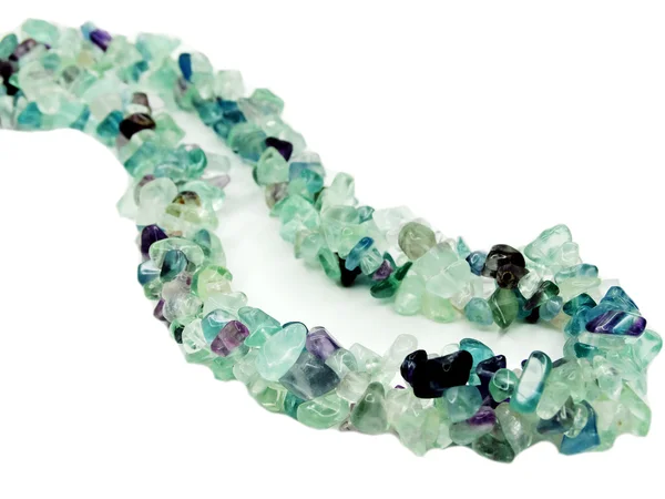 Fluorite gemstone beads necklace jewelery — Stock Photo, Image