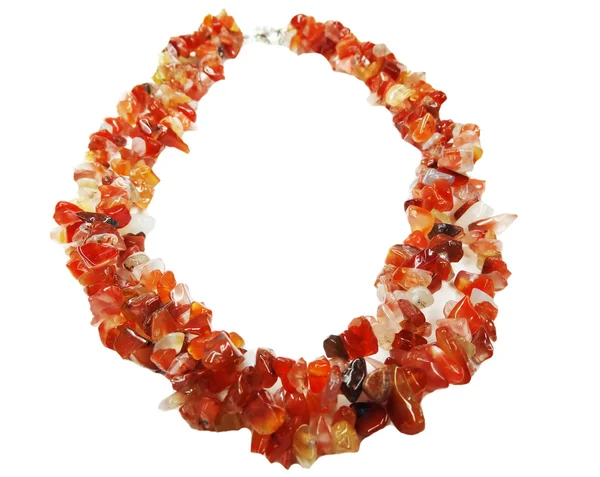 Carnelian ädelsten pärlor halsband smycken — Stockfoto