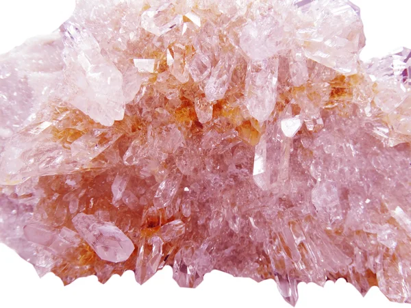 Rock crystal quartz geode geologische kristallen — Stockfoto