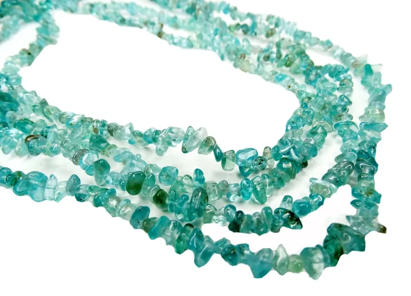 Aquamarine gemstone grânulos colar jóias — Fotografia de Stock