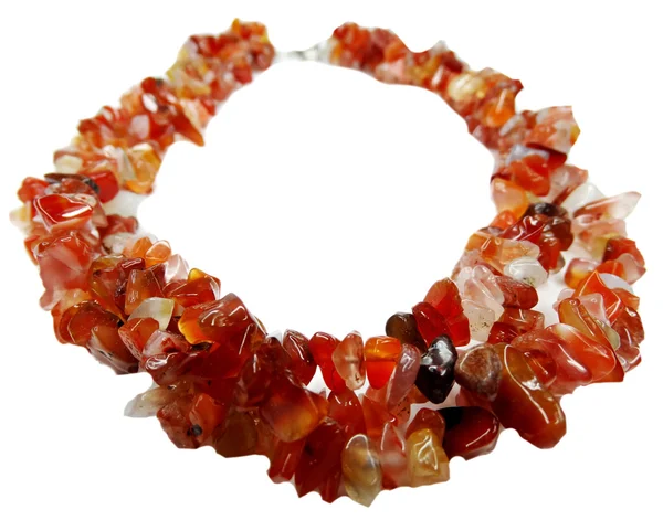 Carnelian gemstone beads necklace jewelery — Stock Photo, Image