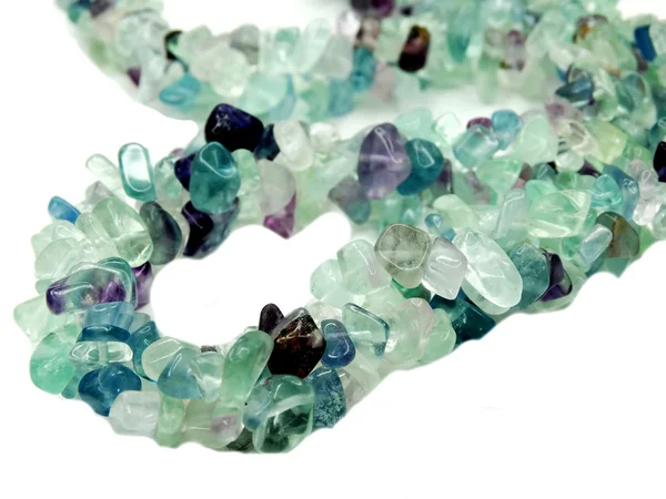 Fluorite gemstone beads necklace jewelery — Stock Photo, Image