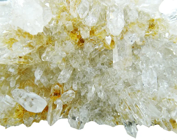 Rock crystal quartz geode geologische kristallen — Stockfoto