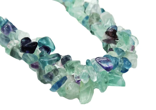 Perlas de piedras preciosas de fluorita collar de joyas —  Fotos de Stock