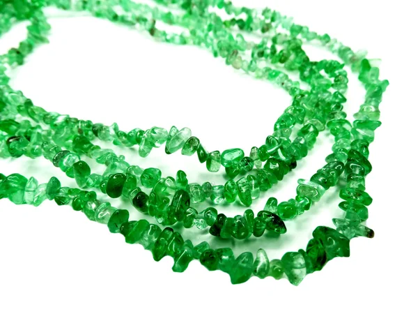 Emerald ädelsten pärlor halsband smycken — Stockfoto