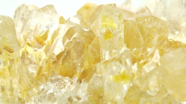 Cristales geológicos de geoda citrina — Vídeo de stock