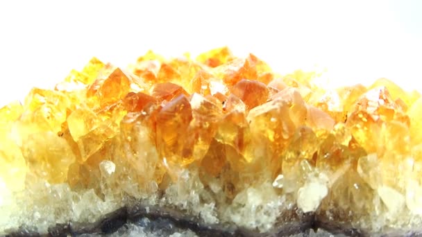 Citrien geode geologische kristallen — Stockvideo