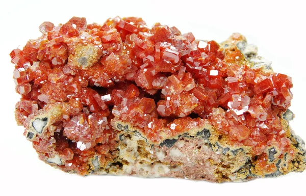 Vanadinite geode geologiska kristaller — Stockfoto