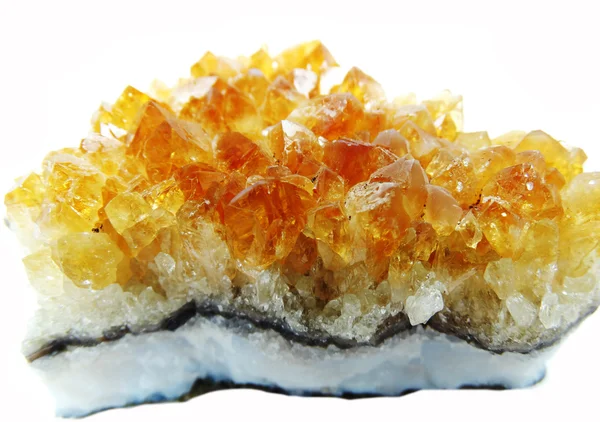 Геологические кристаллы цитрина — стоковое фото