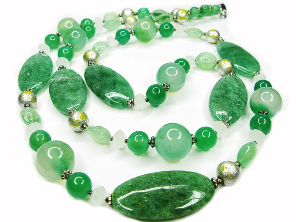 Avanturine semiprecious beads necklace — Stock Photo, Image