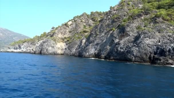 Panorama de costa paisaje de pavo marino mediterráneo — Vídeo de stock