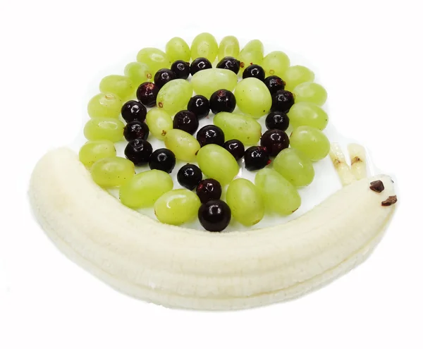 Creatieve vruchten kind dessert slak formulier — Stockfoto