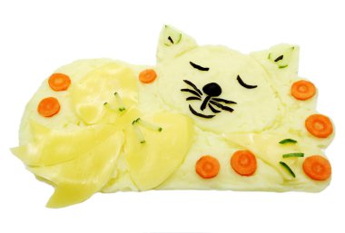 yaratıcı sebze yemekleri yemek kedi formu