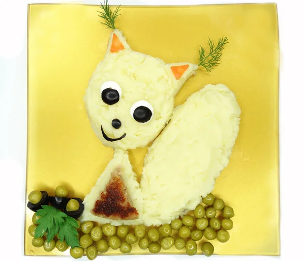 Kreatywne jedzenie warzyw kolacja wiewiórka formularza — Zdjęcie stockowe
