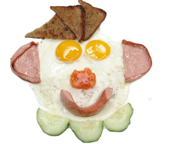 Creative egg breakfast for child face form — Stock Photo, Image