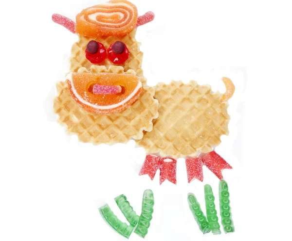 Kreatywnych Marmolada galaretka formie statku słodki żywności — Zdjęcie stockowe