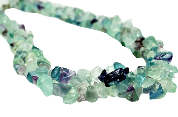 Fluorite gemstone beads necklace jewelery — Stock Photo, Image