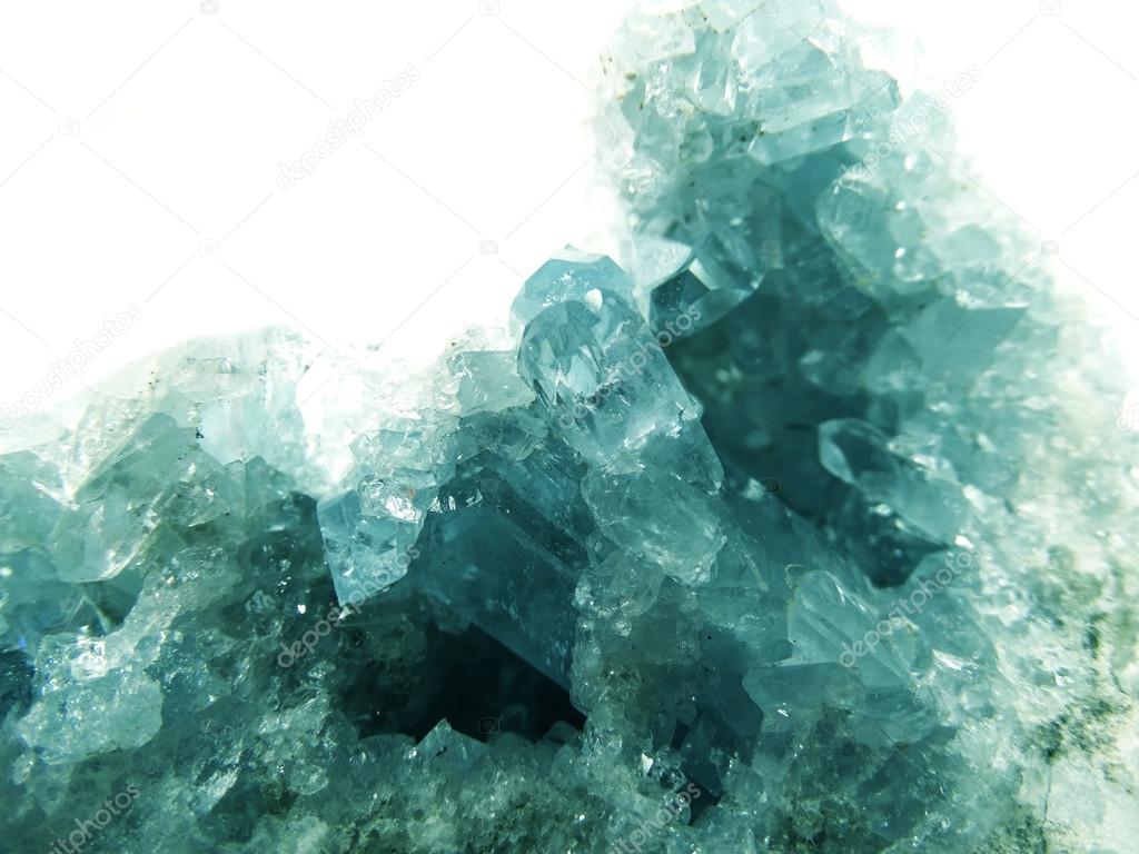 aquamarine geode geological crystals 